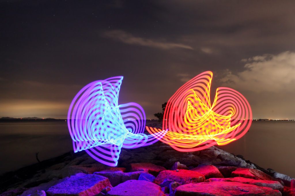 Light patterns can easily be made using the pixelstick.