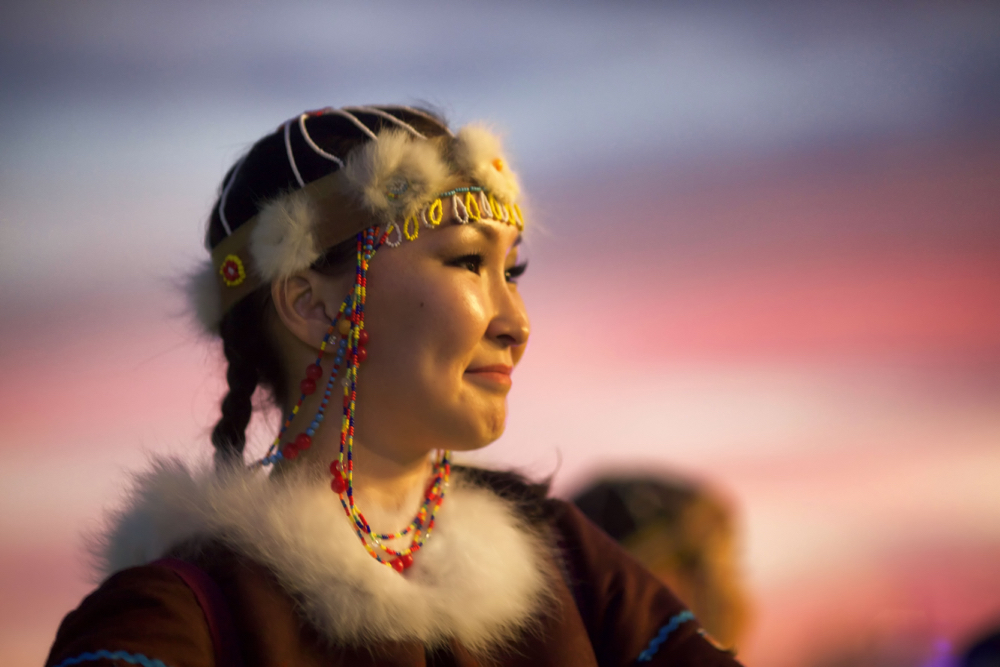 A Yakutian girl wearing traditional clothes at sunset. This is one of the best creative photos Simon Bond took in 2018.