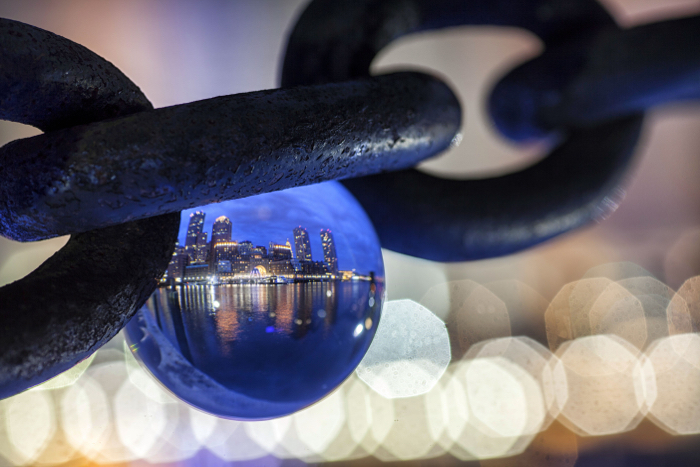 It's a good idea to photograph cityscapes during blue hour, using a crystal ball to do this doesn't change this fact.